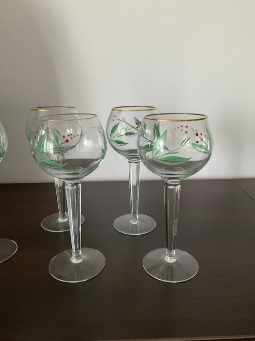 Kieliszki ręcznie malowane polski wyrob vintage
