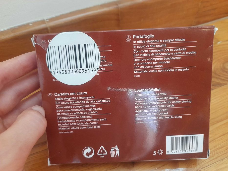 Carteira em pele Homem NOVA