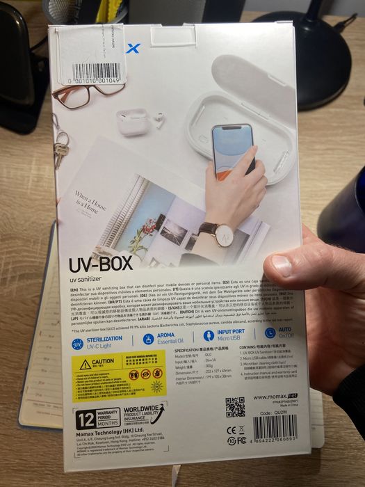 новый! УФ дезинфектор Momax QU2W UV-Box