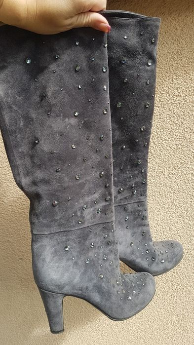 Замшеві чоботи зі стразами Nando Muzi Італія