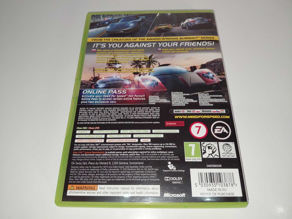xbox 360 NEED FOR SPEED HOT PURSUIT  wyścigi otwarty świat