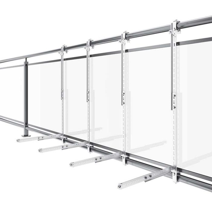 Uchwyt balkonowy na moduł/panel fotowoltaiczny, regulowany kąt, aluminium, Łódź