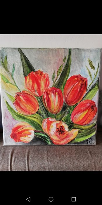 Obraz tulipany. Rozmiar obrazu 30×30 ;