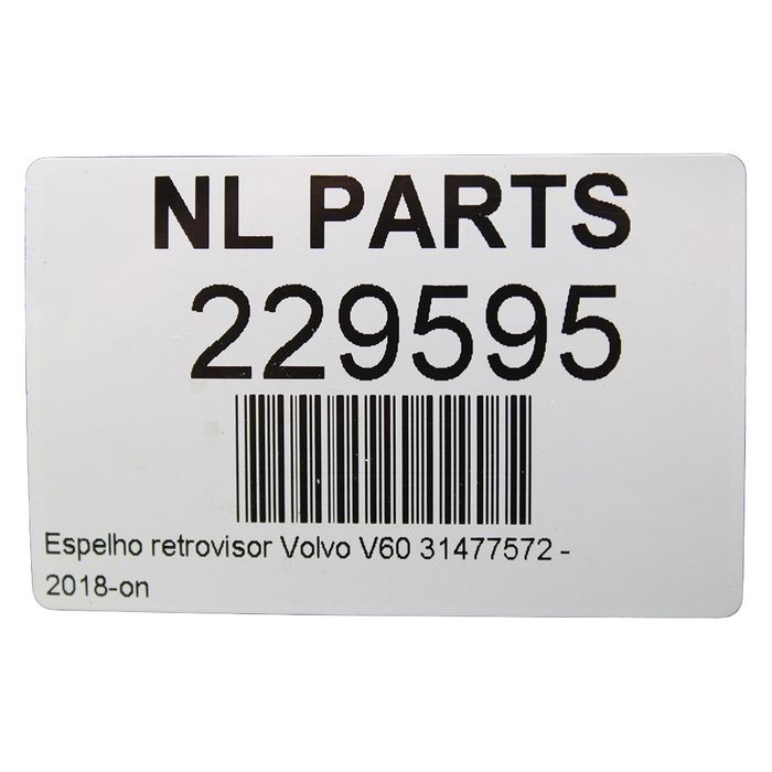 Espelho retrovisor Volvo V60 31477572 Direito (2018 em diante)