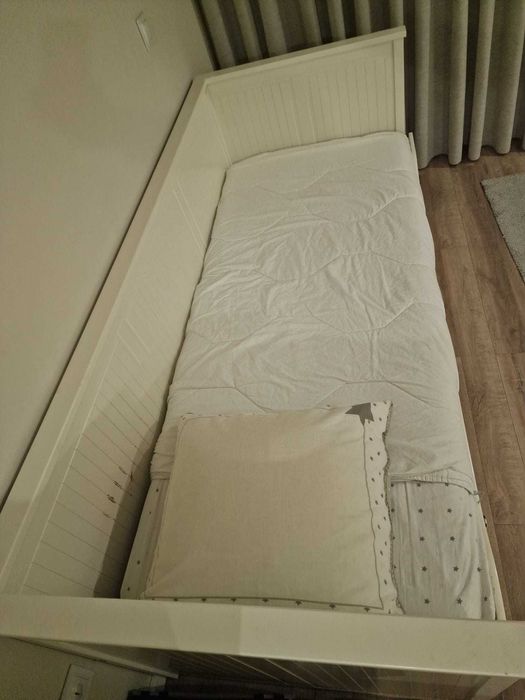 Cama individual / dupla c/3 gavetas / 1 colchão, branco