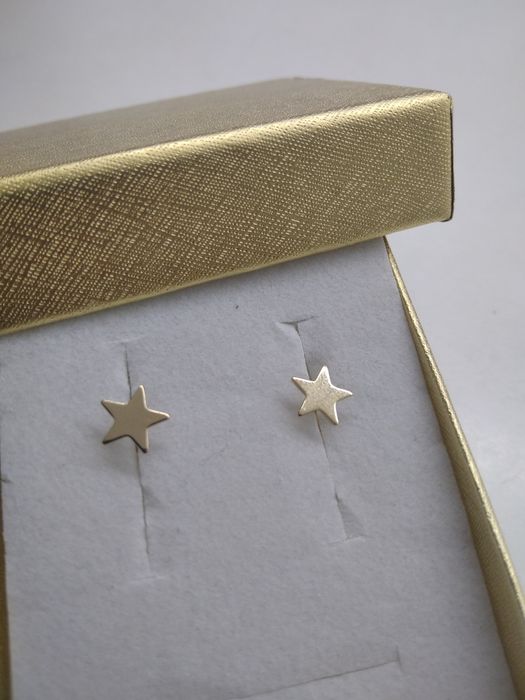 Złote kolczyki gwiazdki złoto 585   312