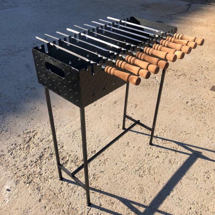 Мангал (№87) на 11 шампурів (Жаровня з рифленого листа 3 мм)