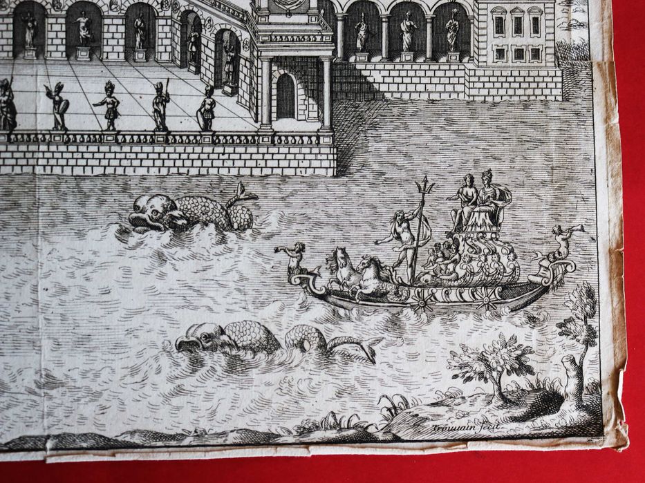 Gravura alegórica casamento de Vittorio Amadeo II Rei da Sardenha 1684
