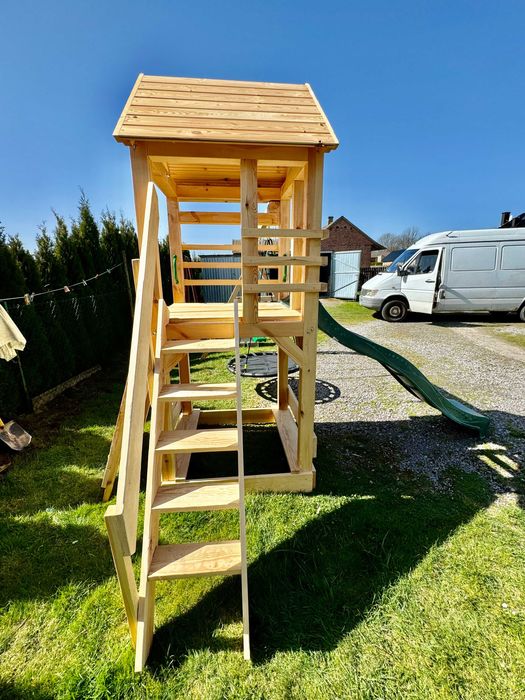 Drewniany plac zabaw dla dzieci huśtawka ślizg bocianie! Kantówka 9x9