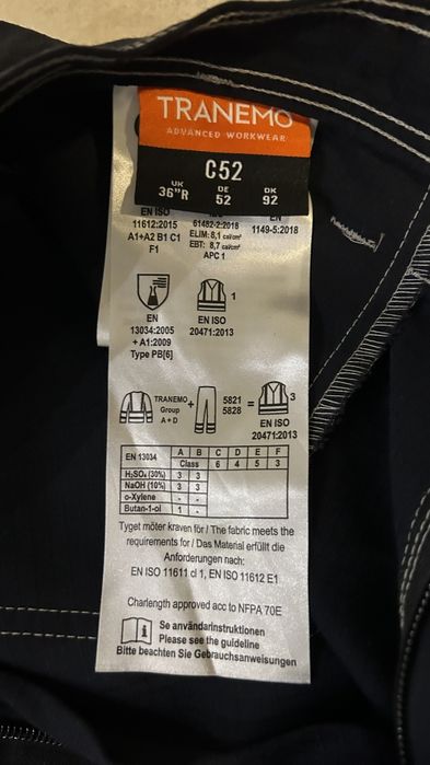 Tranemo odzież łukoochronna, trudnopalna spodnie, kurtka, koszula
