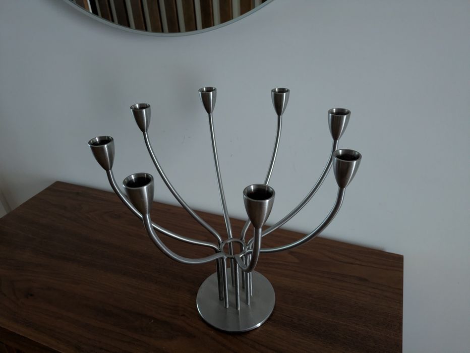 Candelabro inox escovado