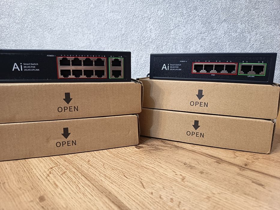 PoE свитчи , новые , металлический корпус