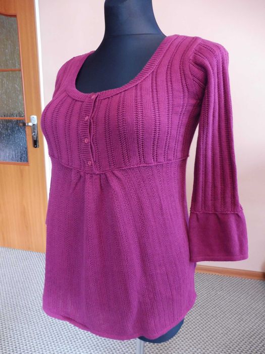 Sweter bordowy Bonprix Collection rozm 40/42