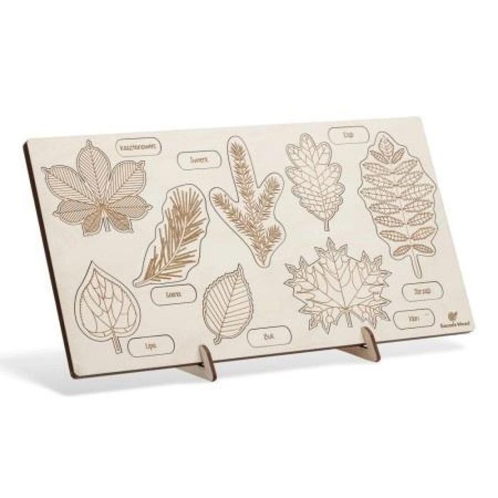 Puzzle drewniane - Co z drzewa spadło Liście folia,260x16 mm