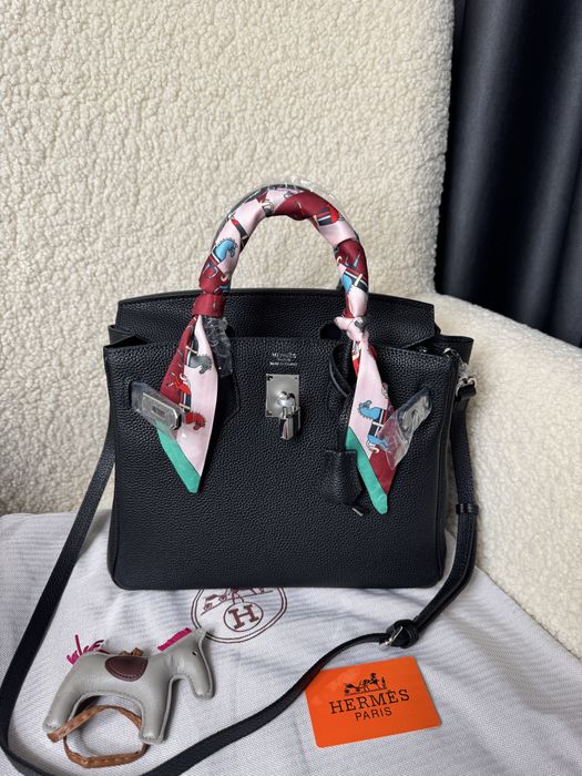 Сумка шкіряна жіноча в стилі Hermes Birkin розмір 30 см