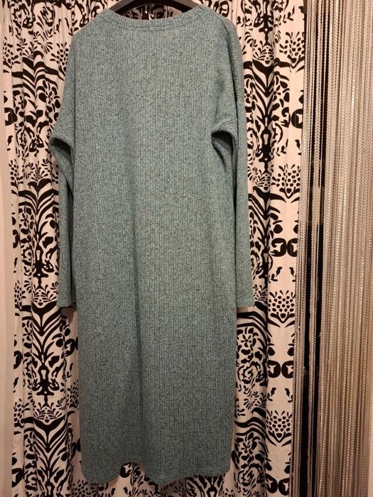 sukienka z kieszeniami zielony melanż