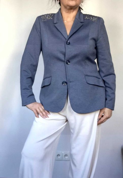 Żakiet miękki w kolorze niebieskim