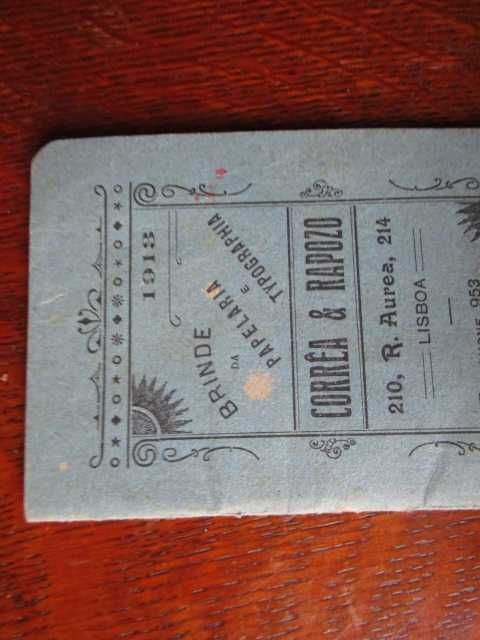 pequena agenda brinde ano 1913 publicitário  calendário