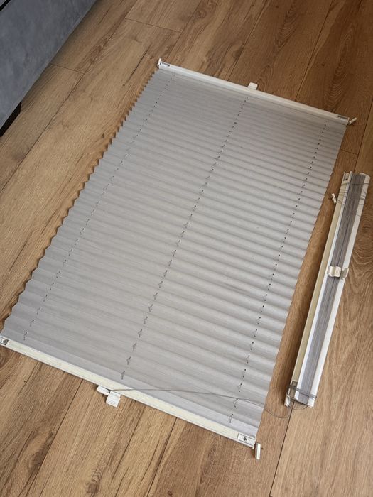 Rolety plisowane / plisy okienne szare/srebrne 67× 110 cm – 2 szt.