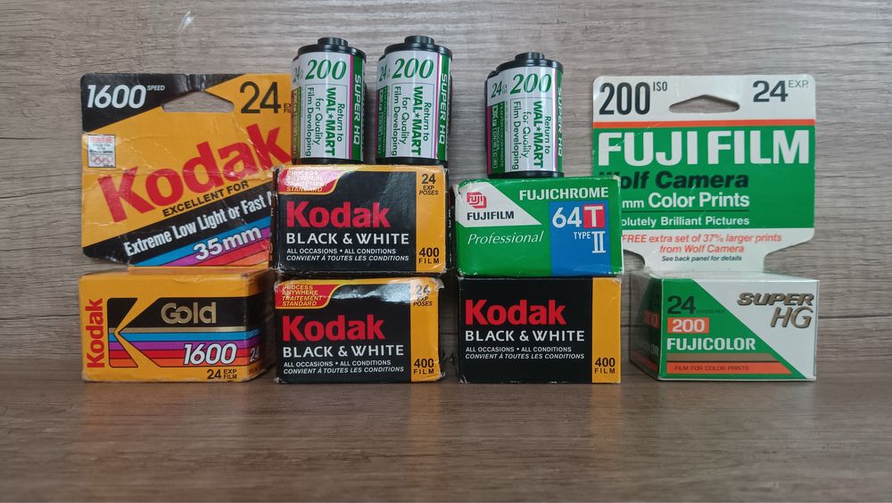 Fuji Super HQ 200, Fujichrome 64T, Kodak Gold 1600 кольорова плівка