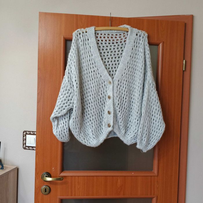 Sweter ażurowy, narzutka