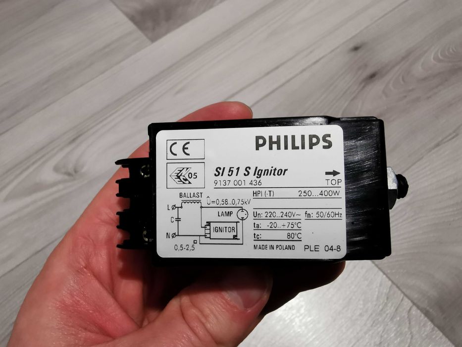 Zestaw kondensator statecznik zapłonnik Philips HPI do lamp