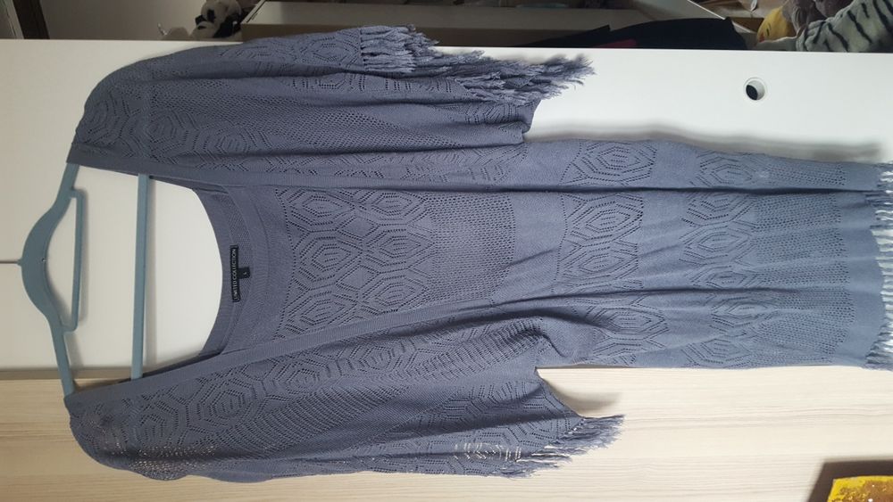 Oryginalny sweterek Marks&Spencer oversize 44/46/48. Szaroniebieski!