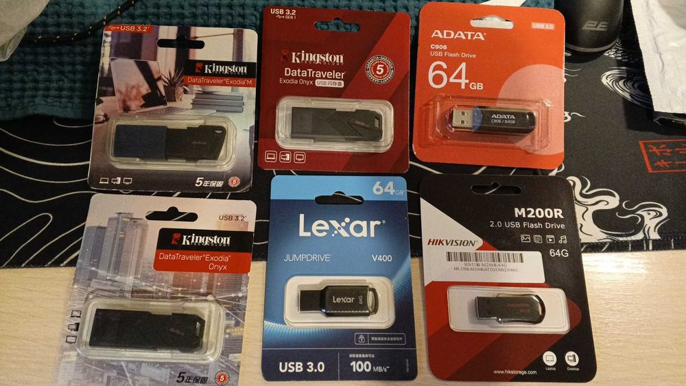 USB флешка Kingston Lexar 64/128/256 GB 2 ТБ, карта памяти