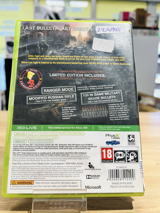Metro Last Light xbox 360 - SPOKO Lombard Pabianice skup gier
