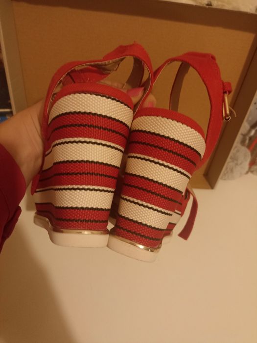 Lasocki nowe koturny CCC Jenny fakty 38 czerwone