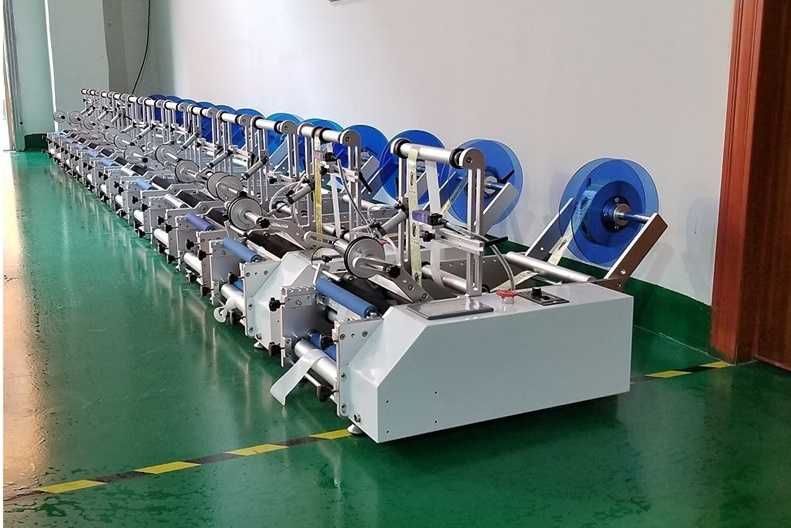 Máquina de rotulagem semiautomática para latas de garrafas redondas