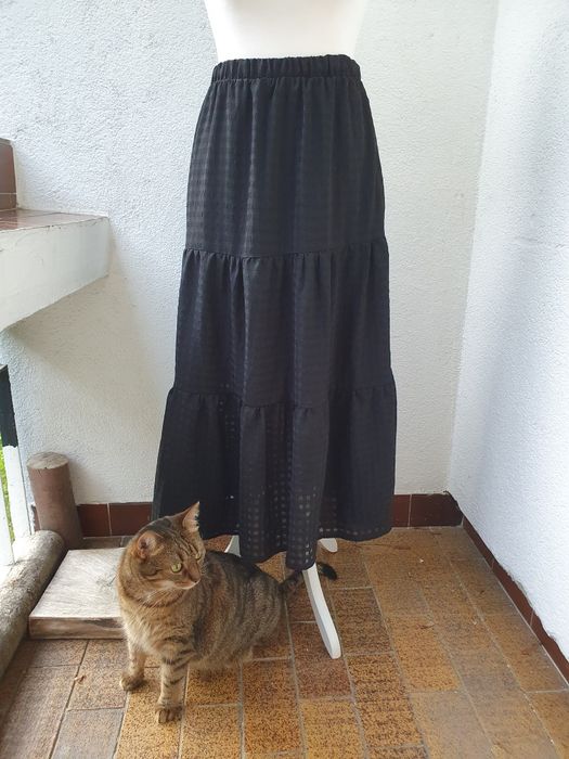 Gotycka spódnica długa z falbanami romantic goth fairygrunge