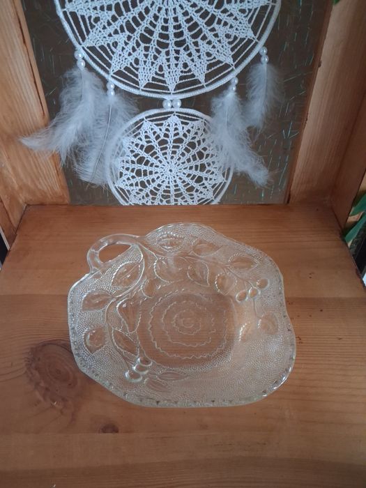 Patera vintage Ząbkowice wiśnia liście PRL
