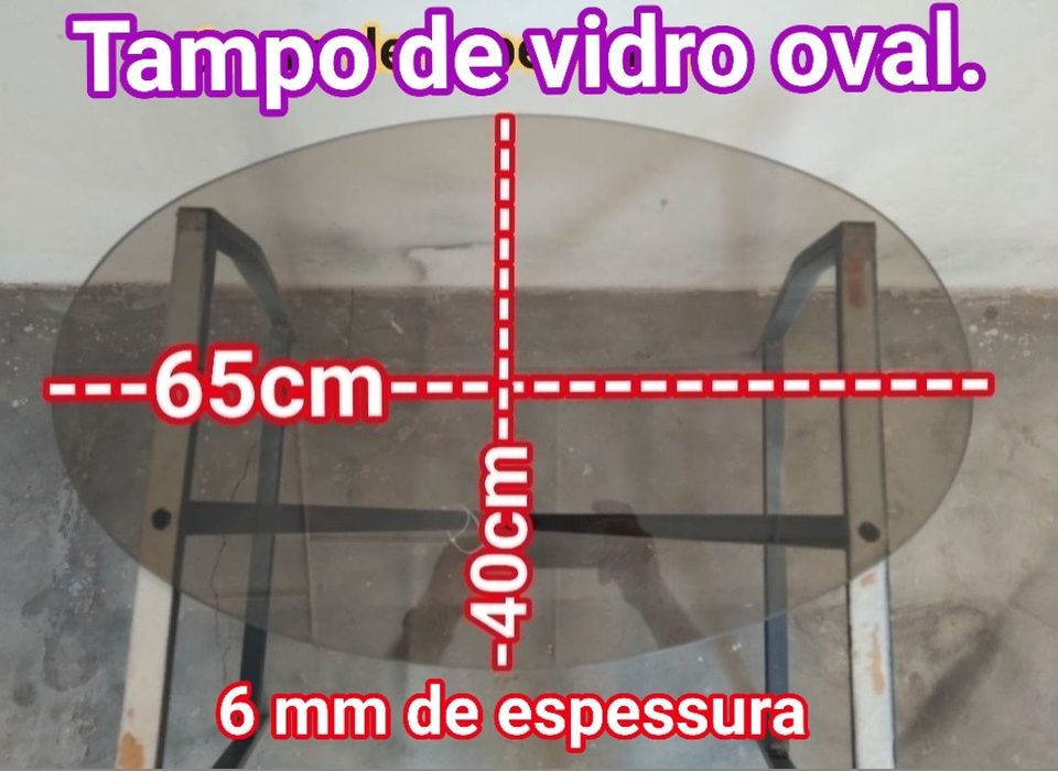 Tampo de vidro oval casa quarto apartamento vivenda escritório gabinet