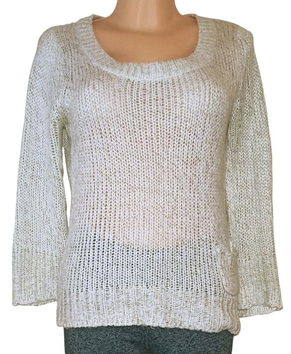 Biały Sweter Tally Weijl złota nitka 40 (L)