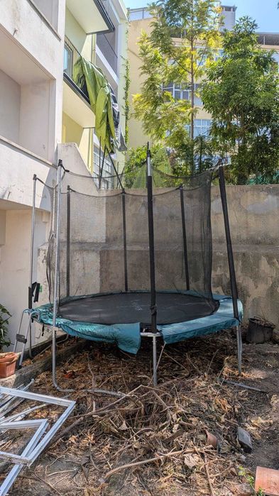 TRAMPOLIM OCTOGONAL 300 com rede de protecção - DOMYOS