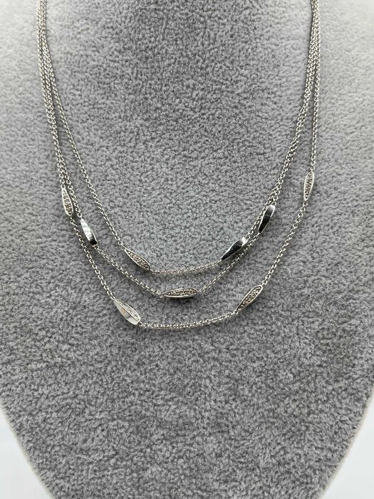 Złoty łańcuszek z białego złota 18K 0.65ct