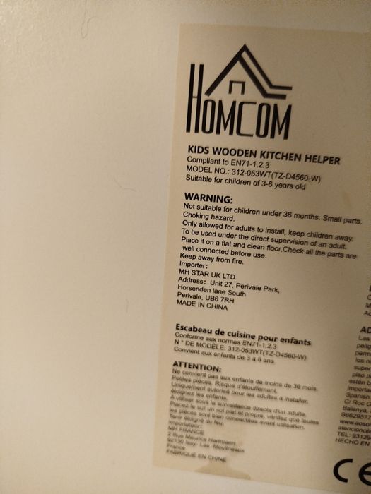 HOMCOM Torre de Aprendizagem de Madeira para Crianças