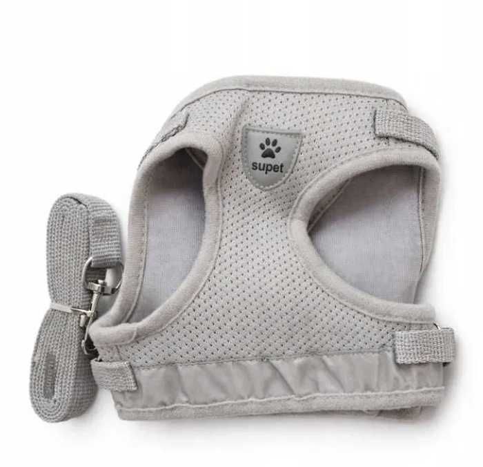 Bezuciskowe szelki dla psa szare rozmiar M