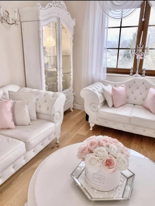 Witryna oszklona biała styl angielski ludwik glamour szafa