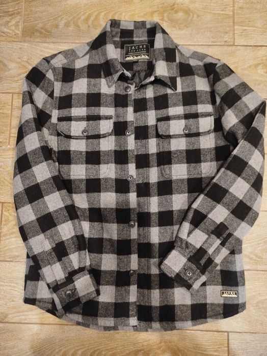 Куртка-рубашка Jachs Heavyweight Shacket, черно-серая, размер Medium.
