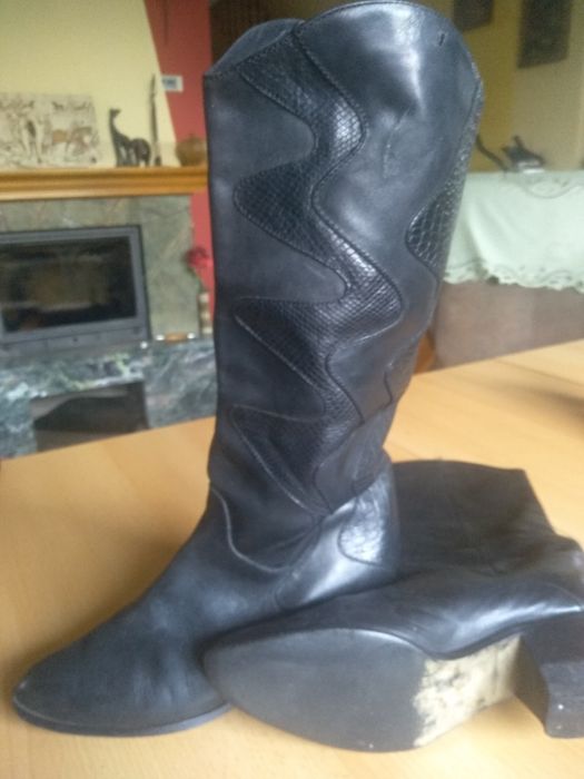 Kozaki buty skórzane