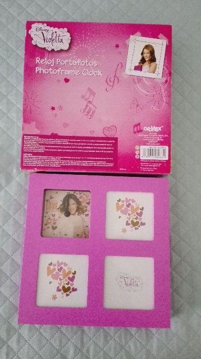 Relógio de parede Nici e Violetta - Relógio e porta fotos