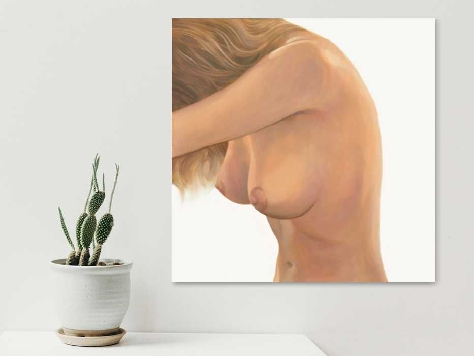 Subtelny AKT- Duży obraz na płótnie 100x100cm, farby akrylowe, kobieta