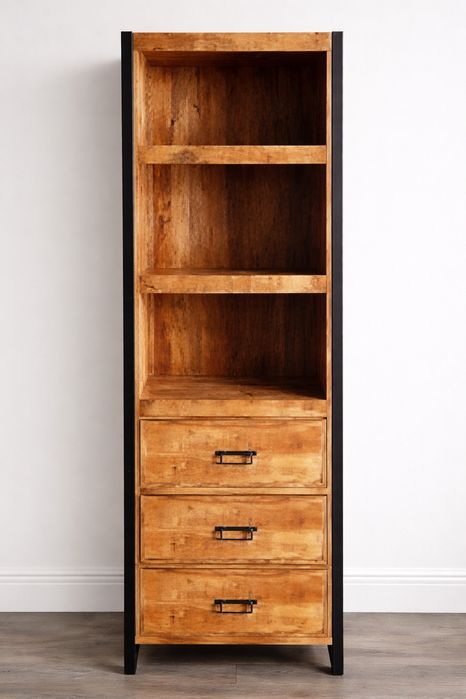 Witryna / słupek z drewna mango – styl loft / industrial