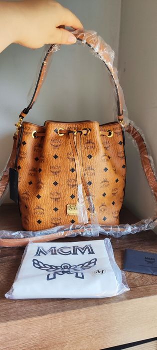 MCM nowa oryginalna torebka dwa paski skóra monogram visetos