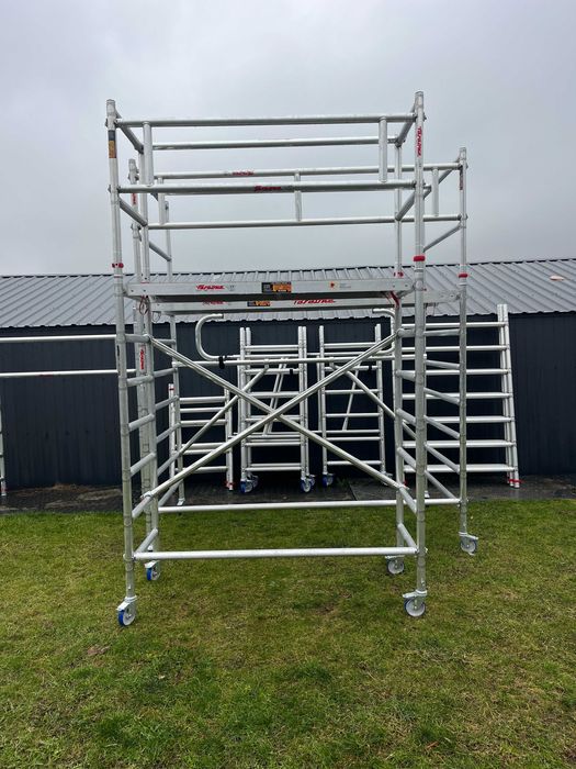Rusztowanie Aluminiowe Faraone 0,75m x 1,85m, wysokość rob. 6,20m Nowe
