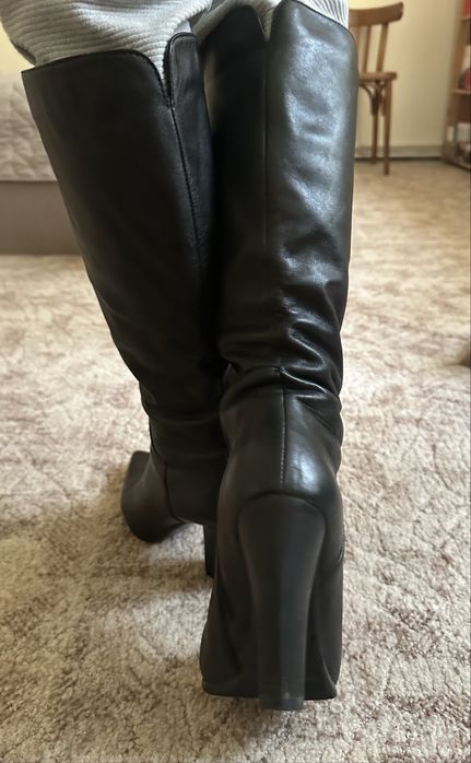 Сапоги 38 р зима шкіра чоботи щ