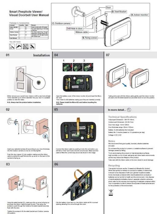 Visor de Porta Digital - Standard