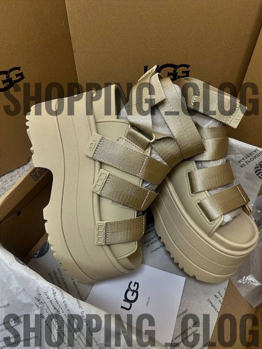 Босоніжки UGG Ugg Goldenrise на Платформі Уггі White/Bone/Black